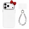 Cute Bow IPhone 18 Pro Max Case With Pearl Beaded Wrist Strap 7