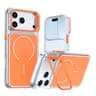 18 Pro Max Bright Color Block Magnetic Phone Case With Camera Stand 8