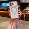 Gradient IPhone 18 Pro Max Glitter Magnetic Case With Crossbody Lanyard 7