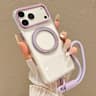IPhone 18 Pro Max Airbag Shockproof Magnetic Rotating Stand Case With Hand Strap 11