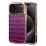 IPhone 18 Pro Max Leather Case Crocodile Texture Protective Cover Rose Gold Frame 7