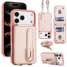 IPhone 18 Pro Flip Wallet Case With Wristband Stand And Crossbody Lanyard 9