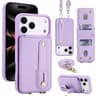 IPhone 18 Pro Flip Wallet Case With Wristband Stand And Crossbody Lanyard 10
