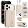 IPhone 18 Pro Flip Wallet Case With Wristband Stand And Crossbody Lanyard 12