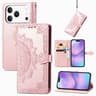 IPhone 18 Pro Mandala Flower Embossed Wallet Case With Card Slot And Stand 6