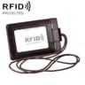 RFID Blocking Leather ID Badge Holder With Lanyard Secure Card Wallet 10