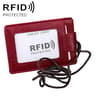 RFID Blocking Leather ID Badge Holder With Lanyard Secure Card Wallet 12