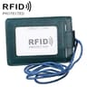 RFID Blocking Leather ID Badge Holder With Lanyard Secure Card Wallet 11
