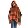 Elegant Autumn Winter Fishbone Pattern Womens Hooded Cape Pullover Poncho Black Cloak Cozy Fashion  0