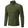 New Mens High Neck Sweater Solid Color Knitted Pullover  Warm Woolen Turtleneck for Winter  Casua
