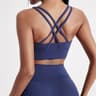 Women Cross Back Fitness Sport Bra Solid Color High Strength Tight Top Gym Yoga Training Underwear