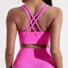 Women Cross Back Fitness Sport Bra Solid Color High Strength Tight Top Gym Yoga Training Underwear