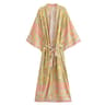 Bohemian Kimono Floral Print Sashes Rayon Maxi Robe Cover Up 4