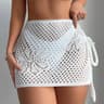 Knitting Hollow Out Tie Up Swimsuit Cover Up Skirt 3