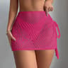 Knitting Hollow Out Tie Up Swimsuit Cover Up Skirt 4
