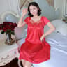 Silky Soft Ice Silk Nightgown For Women Short Sleeve Sleep Dress 7