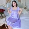 Silky Soft Ice Silk Nightgown For Women Short Sleeve Sleep Dress 9