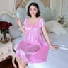 Silky Soft Ice Silk Nightgown For Women Short Sleeve Sleep Dress 10