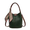 Woven Bucket Bag For Women Stylish Solid Color Crossbody Handbag 7