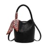 Woven Bucket Bag For Women Stylish Solid Color Crossbody Handbag 8