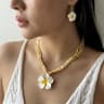 Handmade Bohemian Flower Beaded Necklace And Earrings Set 4