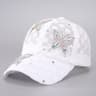 Versatile For Summer New Washed Hat Women New Baseball Cap With Diamond Inlaid Denim Duckbill Hat S 9