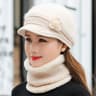 Plush Fur Lined Hat  Scarf Warm Set Hot Sale Women Winter Hat Keep Warm Cap 0