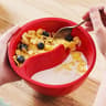 AntiSoggy Spiral Slide Cereal Bowl  Reusable Snack  Dip Plate Separated Oatmeal  Breakfast Tray