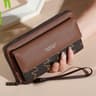 Classic Mens Faux Leather Wallet With Double Layer Snap Closure Zippered Card Holder  Photo Compart 3