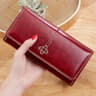 Luxury Leather Womens Long Wallet Fashionable Purses With Card Holder Money Bag  Handbag For Women 2