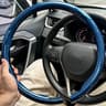 LuxeGrip Carbon Fiber Steering Wheel Cover Non Slip Breathable Luxury Auto Accessory 2