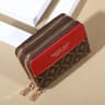 Chic Faux Leather Compact Clutch With Double Zipper Card Slots  Slip Pocket 2