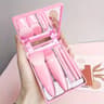 Portable Makeup Brush Set With Mirror Foldable Travel Kit 5