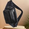 Mens Leather Waist Bag Stylish Sport Cross Body Shoulder Bag 5