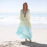 Tie Dye Chiffon Beach Cover Up For Women Maxi Swimsuit Cover Up Dress 3