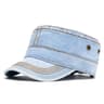 Denim Military Flat Top Cap Big Head Sun Protection Casual Baseball Hat 7