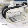 Large Capacity Pencil Case Organizer With Multiple Compartments For School Office And Travel 7