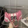 Retro Striped Shoulder Bag Studded Hobo Purse 4