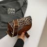 Vintage Leopard Print Crossbody Bag With Adjustable Strap Half Moon Purse 2