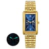 Gold Rectangular Watch For Men Stainless Steel Luminous Luxury Wristwatch 5