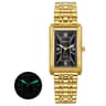 Gold Rectangular Watch For Men Stainless Steel Luminous Luxury Wristwatch 9