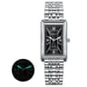 Luxury Square Mens Quartz Watch Stainless Steel Luminous Rectangular Wristwatch 6
