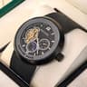 Classic Black Mens Automatic Mechanical Moon Phase Tourbillon Watch 6