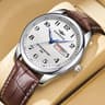 Retro Business Quartz Watch For Men Waterproof Steel Band Calendar Wristwatch 4