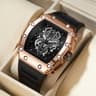 Large Dial Mens Square Watch Waterproof Sport Luminous Quartz Watch 5