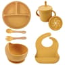 Silicone Baby Feeding Set With Suction Plate Straw Cup And Wooden Utensils 12