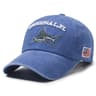 Washed Cotton American Flag Shark Baseball Cap Adjustable Snapback Dad Hat 1