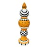 Halloween Finial Decoration With Polka Dot Checkerboard And Swirl Patterns 8