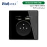 Acrylic Glass USB Wall Socket With Type C And Dual Charging Ports Standard Power Outlet 9