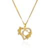 Initial Heart Pendant With Zircon Flower Stainless Steel Design For Women 4